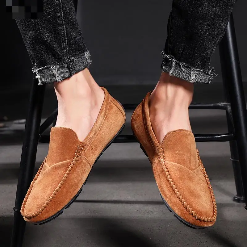 Rummet Ufrugtbar Krympe Genuine Leather Slip-On Men Shoes Black Red Brown Men Loafers Summer Party  Wedding Dress Shoes Soft Sneakers Driving Moccasin - AliExpress