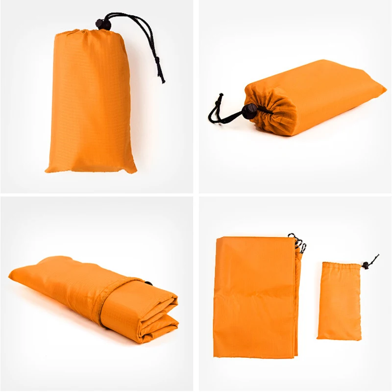 Оранжевый Portable Multi-Purpose Outdoor Beach Blanket Foldable Water-Resistant Moisture Proof Ground Cover Camping Picnic Mat - Цвет: Оранжевый