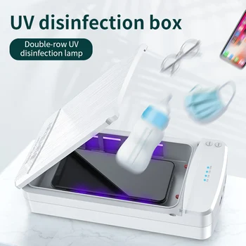 

Uv disinfection box Multifunctional phone sterilizer makeup tool withUSB charger portable sanitizer case uv mobile phone cleaner