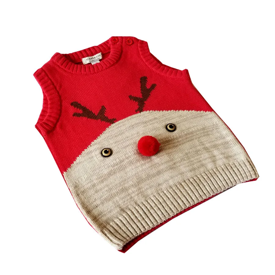 Baby Girls Christmas Clothes Toddler Sweater baby Winter Warm Thick Sweater shirts Girls boys XMAS Tops Sweaters vest 0-24M