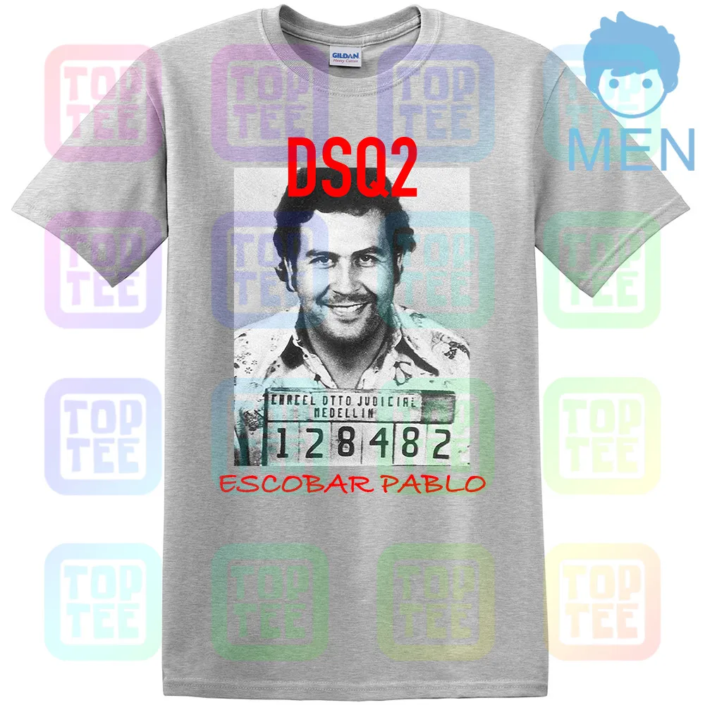 Модная DSQ Мужская черная футболка-Escobar Pablo-идеально подходит для летних топов Мужской Женский унисекс размер: S-3XL - Цвет: MEN-GRAY