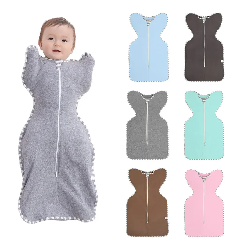 

Baby Zipper Cocoon Shape Sleepsack Newborn Swaddle Arms Up Sleeping Bag Snug Fit Calms Startle Reflex