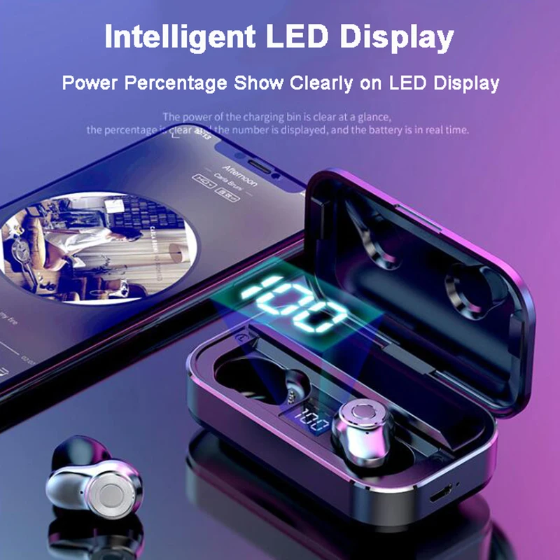 

TWS Bluetooth Earphone Stereo Sound Wireless Earbuds Bluetooth 5.0 HD Call Wireless Bluetooth Headset With 3500mAh Power Bank
