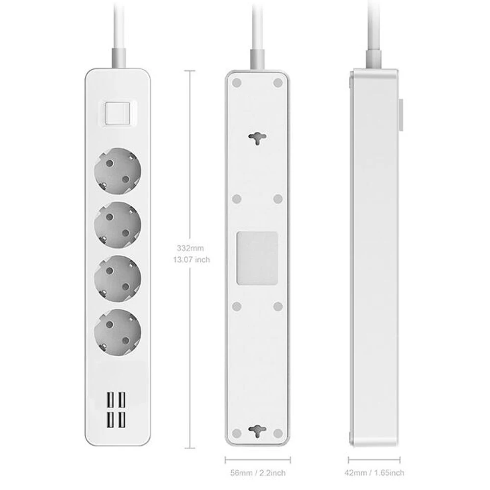 Несколько смарт-удлинительных электрических розеток с USB, защита от перенапряжения, 4 способа, AC, ЕС, штепсельные розетки, 1,8 м, шнур для ПК, телефона