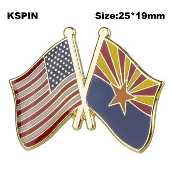 

U.S.A & Arizona Friendship Flag Lapel pin badges for clothes Pin badges safety pin brooch XY0669