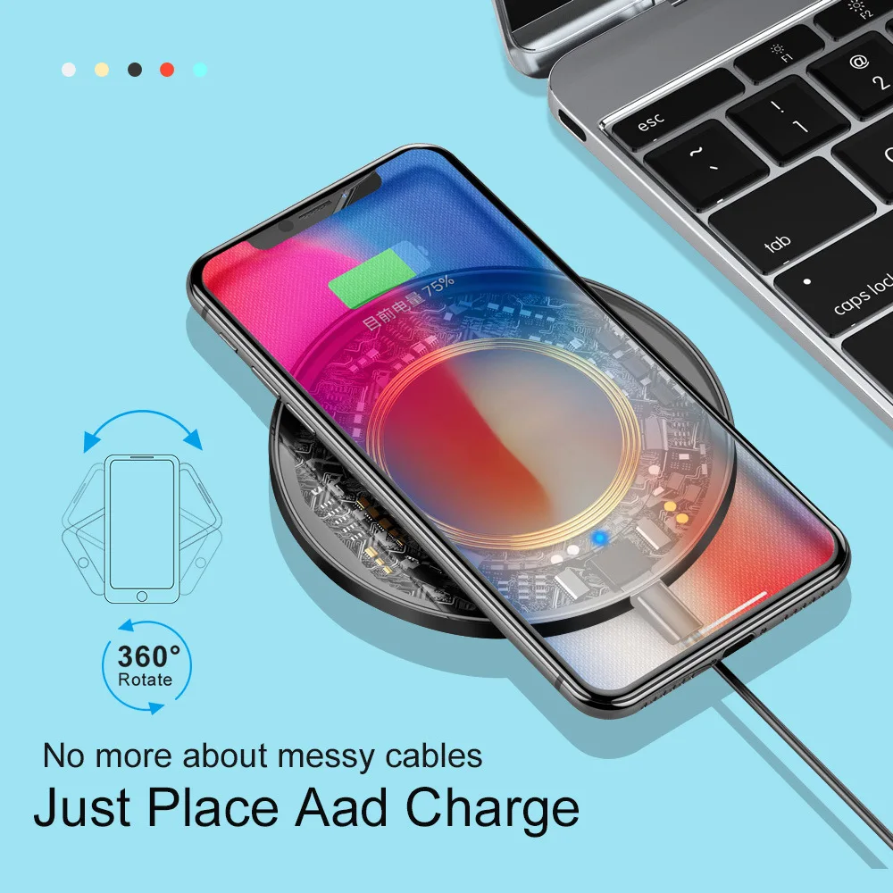 Беспроводное зарядное устройство Qi 10 Вт для iPhone 11 Pro X Xr 8 Индукционная быстрая