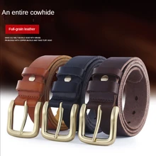 High Quality Men's Belt Genuine Leather Luxury Young Middle-aged Joker Leisure First Layer of Cowhide Belts Accessories for Men