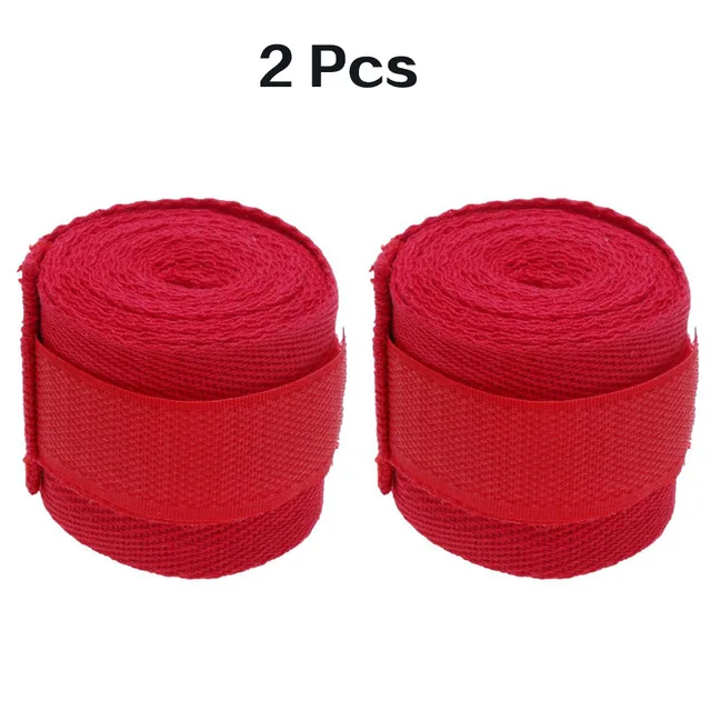 1pair red 2 шт./пара 2,5 м Профессиональный Боксерский бандаж хлопковые боксерские бинты кикбоксинг, муай-тай MMA Повязка Для Запястья протектор Шестерни оборудования - Цвет: 1pair red