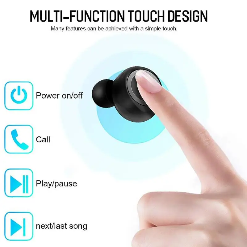 I30 Bluetooth 5,0, беспроводные стерео наушники, портативные, водонепроницаемые, защита от пота, двусторонние звонки, звук с микрофоном, зарядная коробка