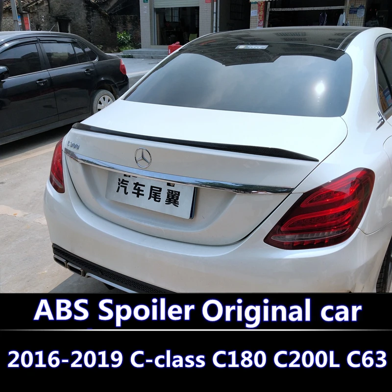 Для Mercedes Benz W205 спойлер- c-класс C180 C200L C63 спойлер Высокое качество ABS заднего крыла автомобиля Черный Белый спойер