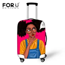 

FORUDESIGNS Africa Girls Print Suitcase Protect Covers Fashion Travel Supplies Elastic Waterproof Luggage Cover maletas de viaje