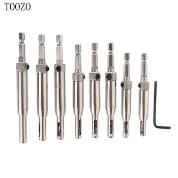 

9 Pcs Center Doors Self Centering Hinge Tapper Core Drill Hole Puncher Woodworking Tool 5/64'' 7/64'' 9/64'' 11/64'' 13/64'' 5mm