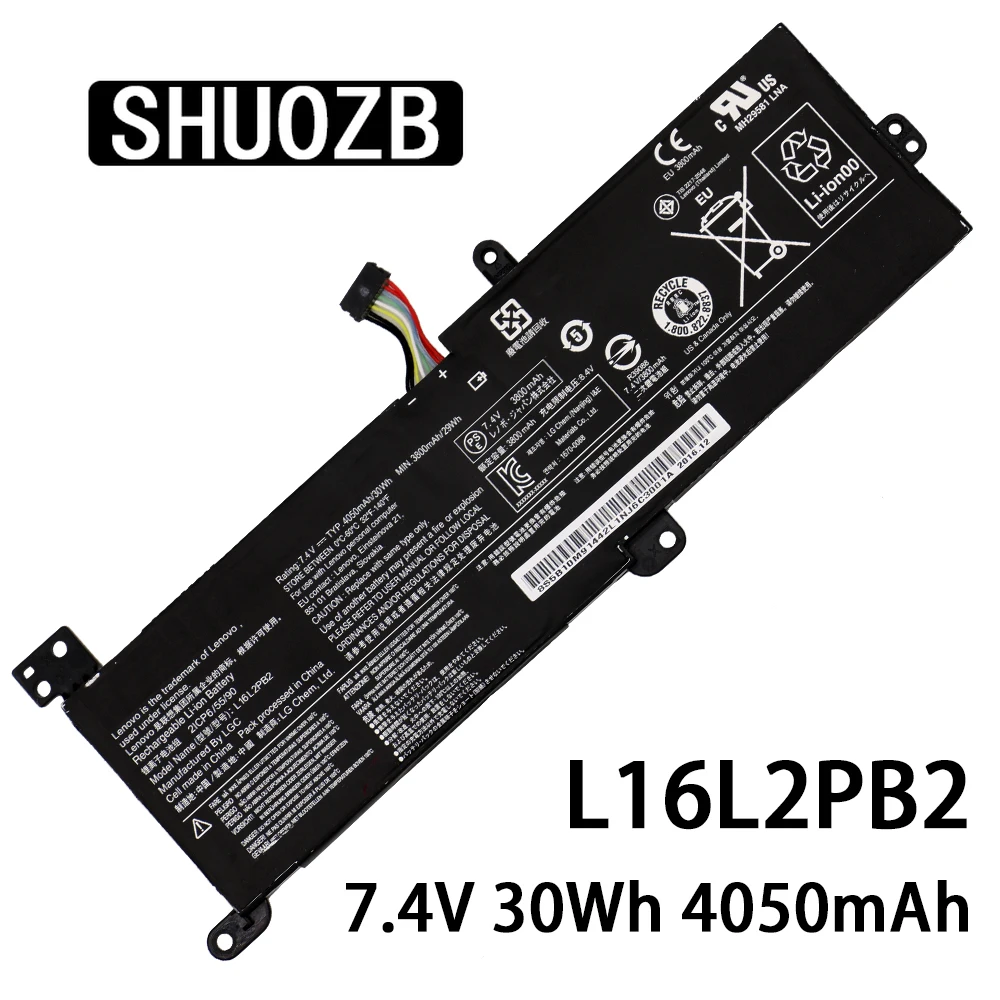 Аккумулятор для ноутбука SHUOZB L16L2PB2 7 4 В 30 Вт/ч 4050 мАч Lenovo 5000 15 L16S2PB2