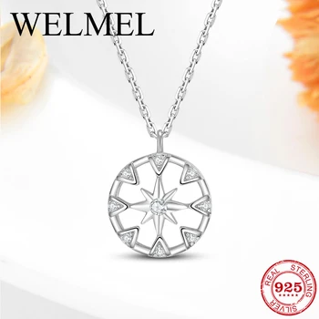 

Shining Stars 925 Sterling Silver Nacklaces Cubic Zirconia Charm Statement Pendant Necklace Women Silver 925 Jewelry Gifts