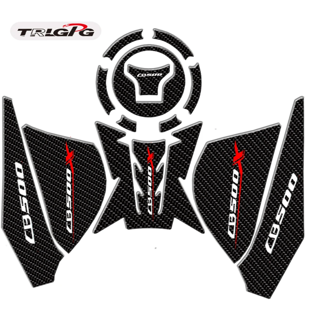 

Fiber texture Motorcycle Fuel Tank Pad Cap Decals Gas Cap Sticker For HONDA CB500X CB500 X