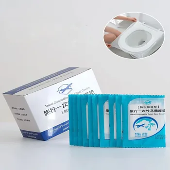 

100pcs Disposable Toilet Mat Paper / Travel Disposable Toilet Seat Cover Cushion Safety Isolation Bathroom Toilet Paper Pad Mat