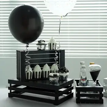 

Wooden Rectangular Hollow Storage Basket Nordic Home Decoration Taking Pictures Props Photographing/Wedding Props Gift Basket