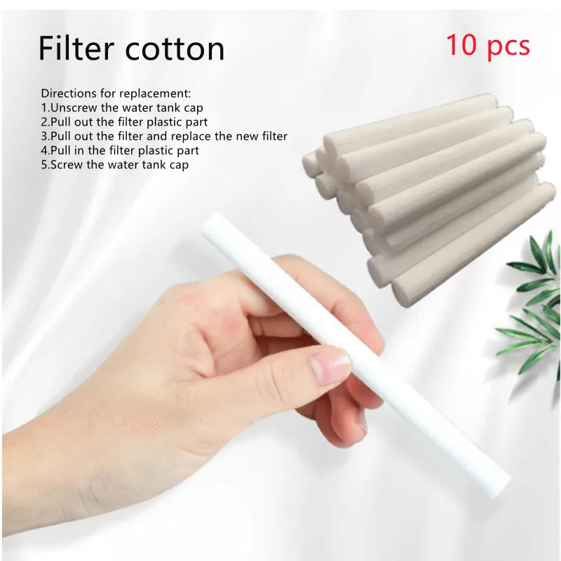 10pcs 8mmx130mm Humidifiers Filters Cotton Swab For Humidifier Aroma