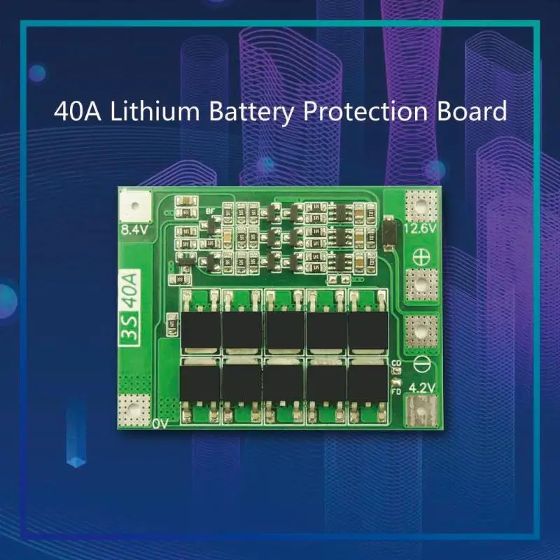 3S 40A литий-ионный аккумулятор зарядное устройство модуль PCB плата защиты bms