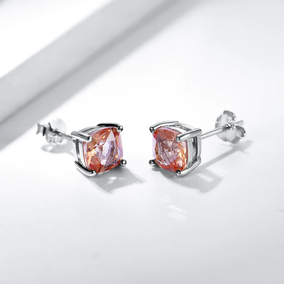 Kuololit Diaspore Gemstone Stud Earrings for Women Solid 925 Sterling Silver Color ChangingCushion Anniversary Gift Jewelry - Image 5