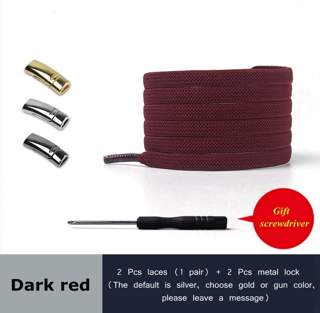 2021 New Magnetic Shoe laces Elastic No tie Shoelaces for Sneakers 24 Color Lazy Shoelace Lock One Size Fits All Kids & Adult Dark red