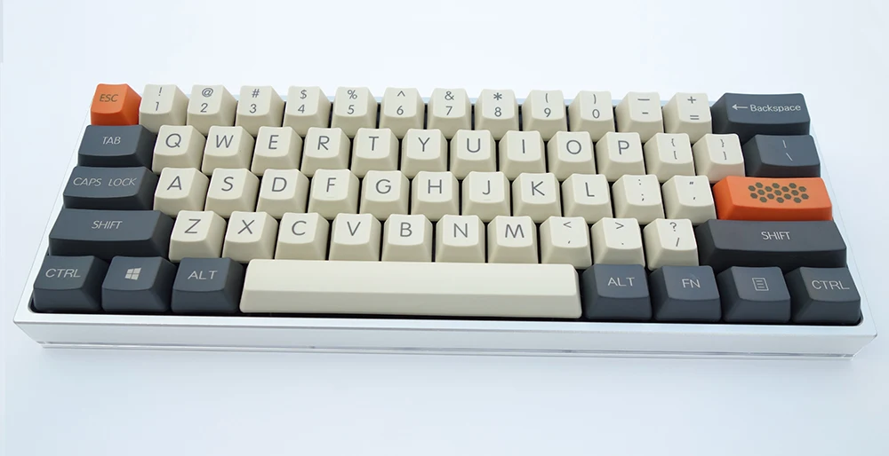 GH60 клавиатура DIY анодированный алюминиевый чехол боковой блеск через корпус тяжелый чехол QMK программа для 60% механическая клавиатура - Цвет: Kit2