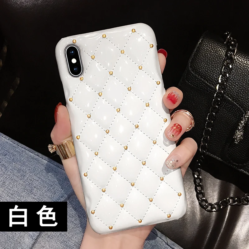 Роскошные клетчатые чехлы с заклепками для iPhone 11 Pro Max XR XS MAX X 8 7 6 6S Plus SE 2020 чехол из