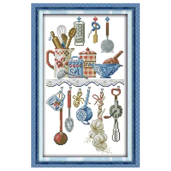 

DIY handmade embroidery cross stitch suit embroidery set printing kitchenware 29 * 48cm home decoration