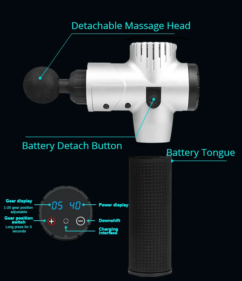 Touch screen Massage Gun Muscle Massager Pain Management after Training Exercising Body Relaxation Slimming Shaping Pain Relief Touch screen Massage Gun Muscle Massager Pain Management after Training Exercising Body Relaxation Slimming Shaping Pain Relief