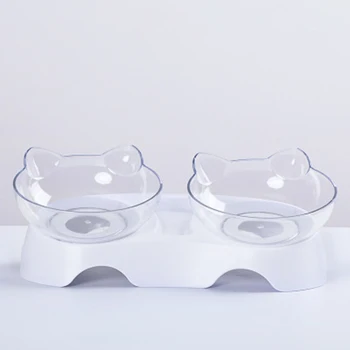 

Pet Food Double Bowl Stand Cat Dog Dual Water Feeding Bowl Raised Elevated Angle Automatic Water Feeding Bowl