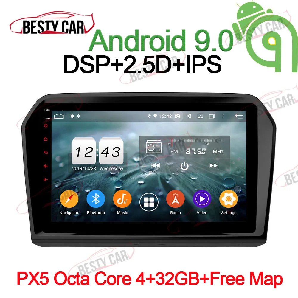 PX5-A-4-32GB-DSP " ips Android 9,0 Автомобильный мультимедийный плеер Авто Радио стерео для Volkswagen VW Jetta 2013 17 gps навигация wifi - Цвет: PX5-A-4-32GB-DSP