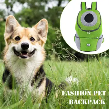 

Fashion Outdoor Pet Dog Cat Carrier Double Shoulder Bag XL Size Portable Travel Breathable Backpack Pet Supplies　