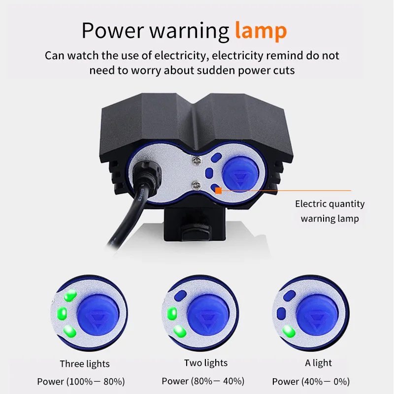 Bicycle Light Rechargeable Waterproof LED Headlight Power Bank Bike Accessories Cycling Torch Torch Bike Light LED Flashlight
