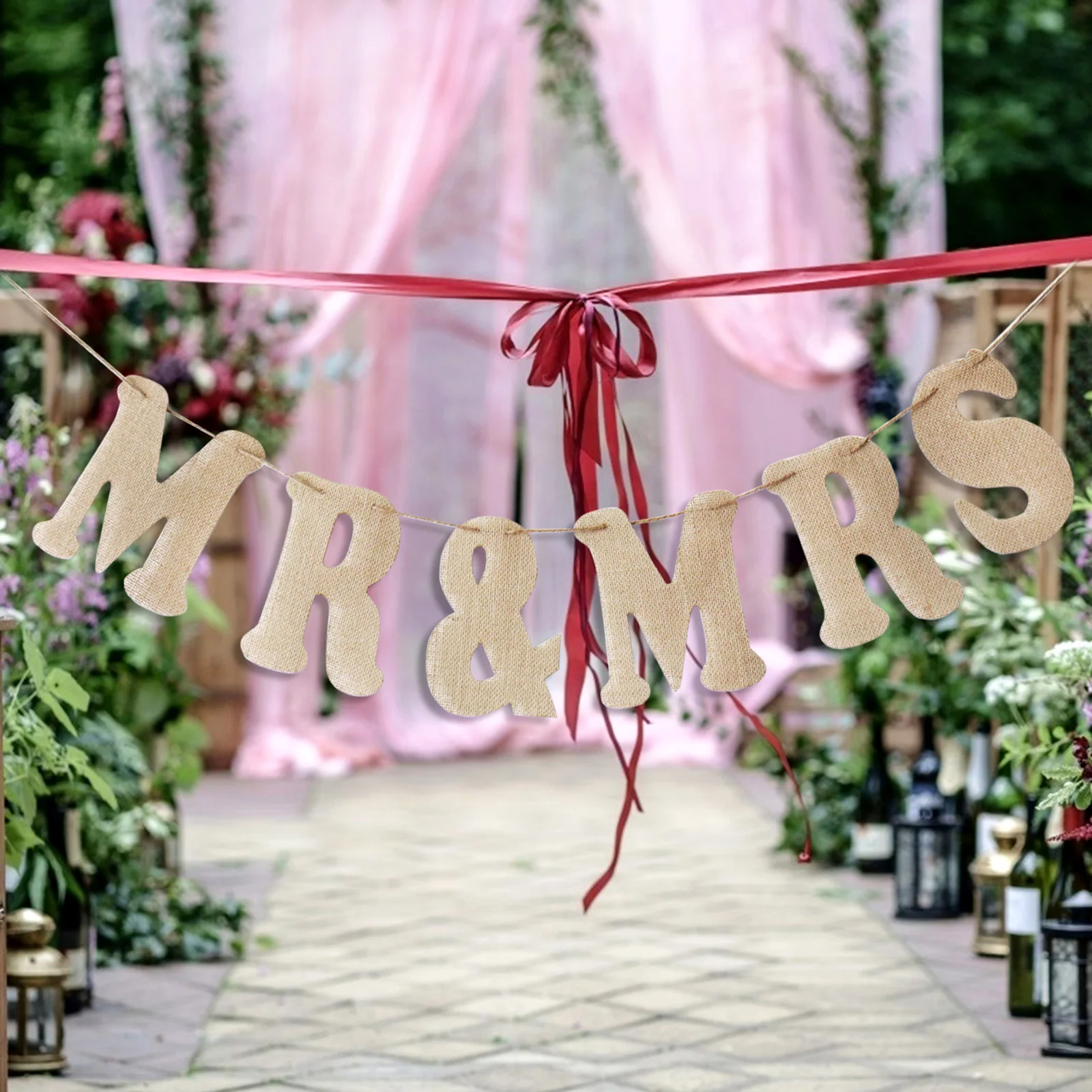 1 комплект деревенский из мешковины Mr& Mrs подвесные украшения подвеска «сделай сам» гирлянда флаг для свадебного помолвки юбилей, вечеринка, украшение