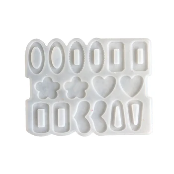 

Love Oval Rectangular Geometric Shape Earrings Hairpin Epoxy Silicone Mold DIY Crafts Jewelry Hairpin Making Tools