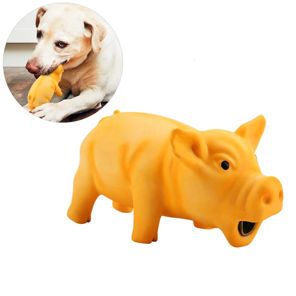 Милая латексная свинья, ворчущая игрушка для домашних животных, Жевательные Зубы, шлифовальные игрушки для дрессировки собак, черные, желтые, розовые Домашние животные, собака, сжимающая звук, игрушка - Цвет: 1
