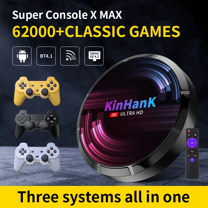 Super Console X Max H96 Retro Video Game Consoles 4K HD WIFI With 62000+ Games For Sega Saturn/PS1/PSP/N64/DC Player TV Box | Электроника