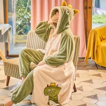 Pajama Set Winter Pajamas Men's Thickened Cartoon Large Size 110KG Can Wear Teenagers Sleepwear for Women Robe Sets Women Suit