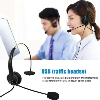 

Computer Headset With Microphone USB Traffic Headset USB Port Noise Cancelling Headphone With Rotatable Mic For PC