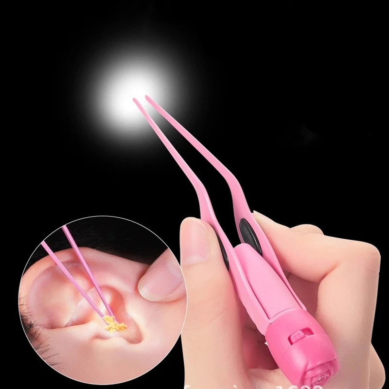 New Ear Cleaner LED Flashlight Earpick Wax Removal Tweezer Luminous Kids Health Care