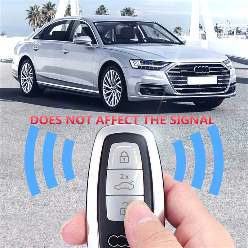 Чехол для ключей автомобиля из цинкового сплава и замши с мехом для Audi A4L A6L A7 A5 A8 Q5, умный чехол для ключей с дистанционным управлением, защитный чехол, прочный брелок