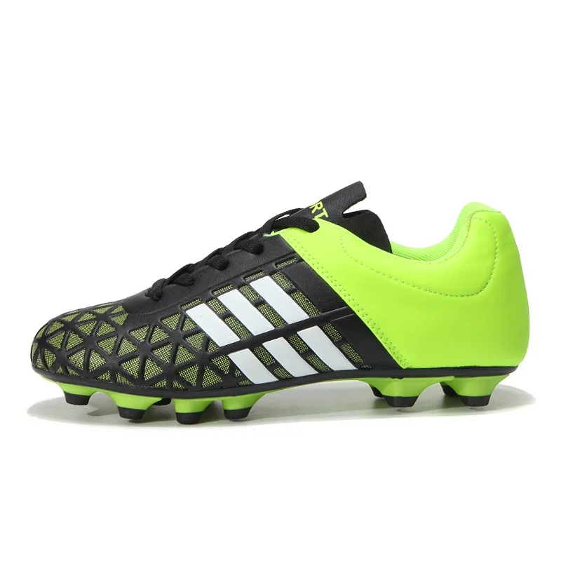 Для мужчин, футбольная обувь для игры вне помещений высокое качество спортивная обувь для тренировок Chuteira Futebol Non-slip футбольные бутсы Детские Футбол сапоги - Цвет: black green