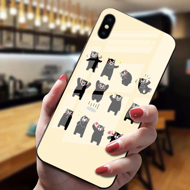 Южнокорейский мультфильм закаленное стекло чехол для телефона s для iphone XS Max XR X 5 5S SE 11 Pro Max 8 7 6S Plus Роскошный чехол для телефона