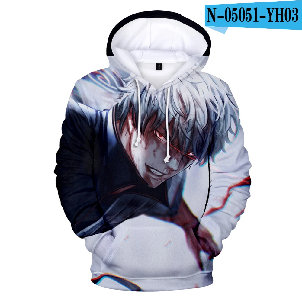 GINTAMA 3D толстовки Толстовка Новая Kpop Корейская Повседневная с длинным рукавом модные мягкие толстовки женские - Цвет: Темно-серый