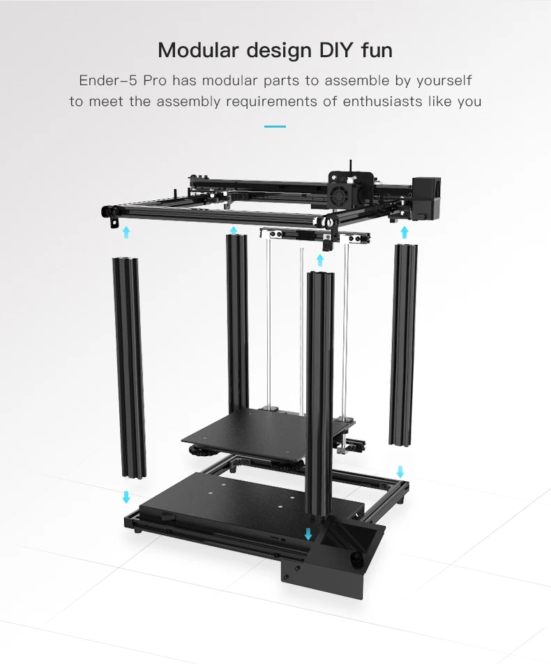 CREALITY 3D Ender-5/Ender-5 Pro Printer Enclosed Structure Power off Resume Printing Add Glass Build Plate and Nozzles best 3d printer