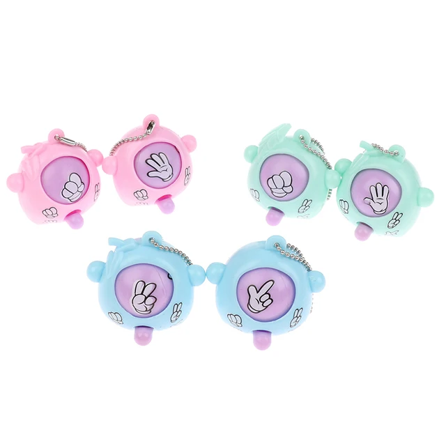 6 Pcs/lot Mini Mora Device Fair Finger-guessing Game Rock Paper Scissors Play Toy Round Egg Delicate and Funny Key Chain Pendant 3