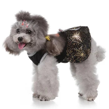 

Halloween Pet Costume Pumpkin Pattern Spider Web Unique Clothes for Pet Puppy