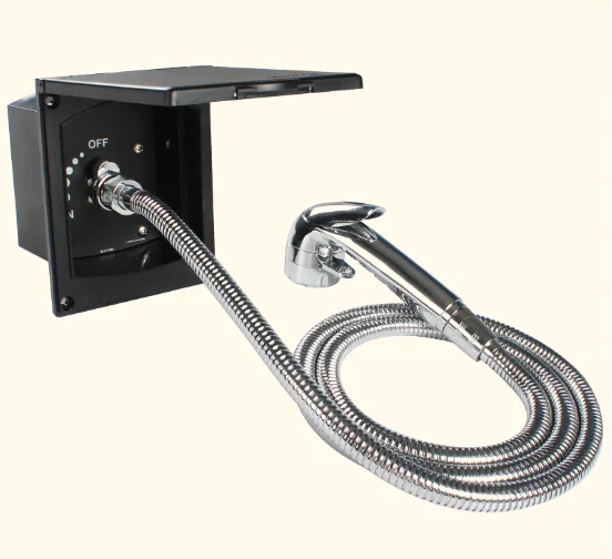 Black Exterior Shower Box Kit Water Inlet And Outlet Function For