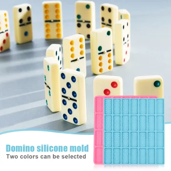 

Silicone Dominoes Mold Chocolate Molding 28 Cavities Dominoe Mould Non-Stick Fondant Pan Tray for Chocolate Cake Soap