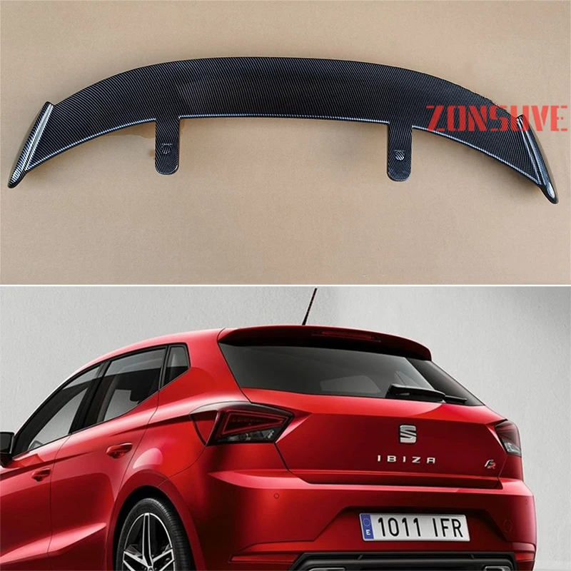 Используется для 2018-2020 Seat Ibiza ABS пластик углеродное волокно вид хэтчбека Кровля